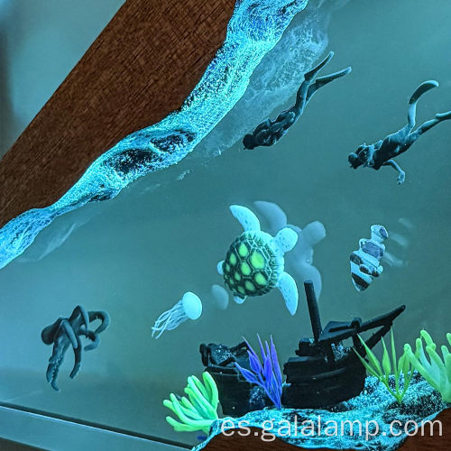 Lámpara LED de lámpara de ballena de resina epoxi creativa